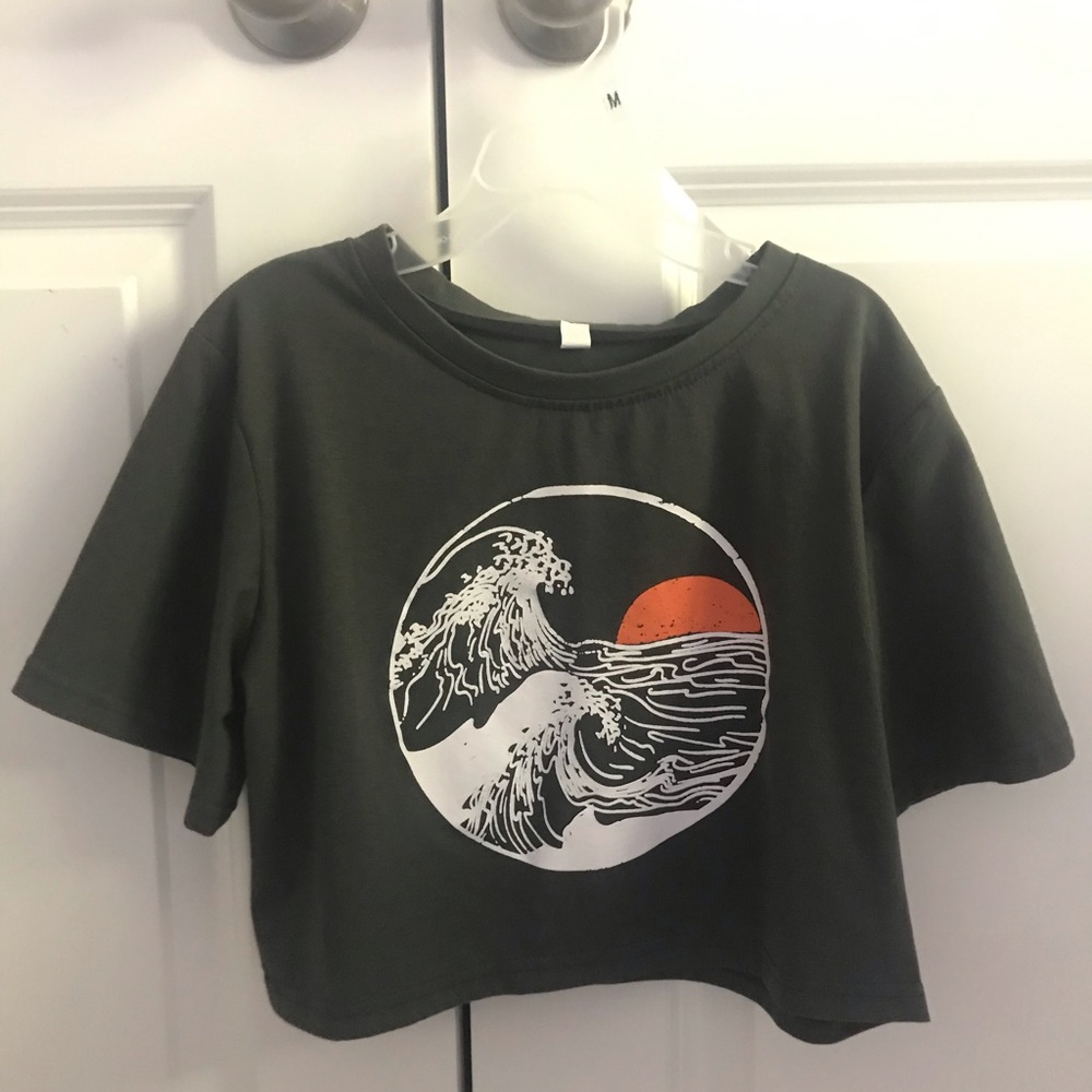 shein wave sunset crop top